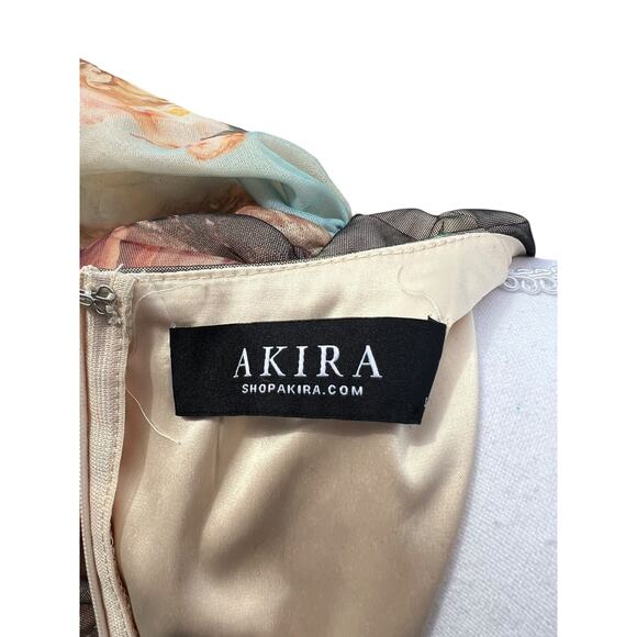 Akira Romantic Chiffon Ruffles Renaissance Oil Painting Art Hi Low Party Dress S - Picture 7 of 16